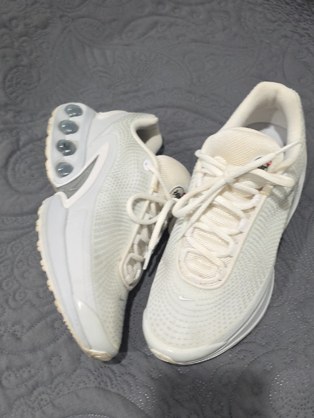 Nike Women's Cream/White Athletic Sneakers - Air Pod Detail